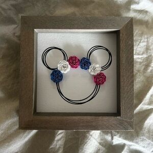 Floral Mickey Mouse Wall Art for Kids